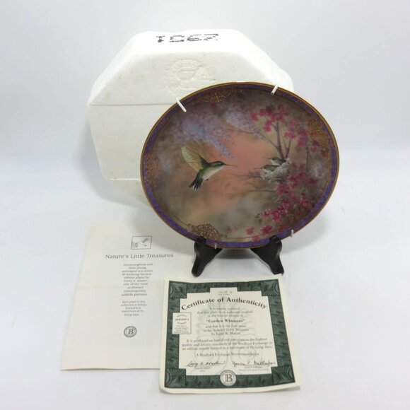 BRADFORD EXCHANGE Nature's Little Treasures PLATES x2 Certificates and Hangers 1 - Picture 3 of 10